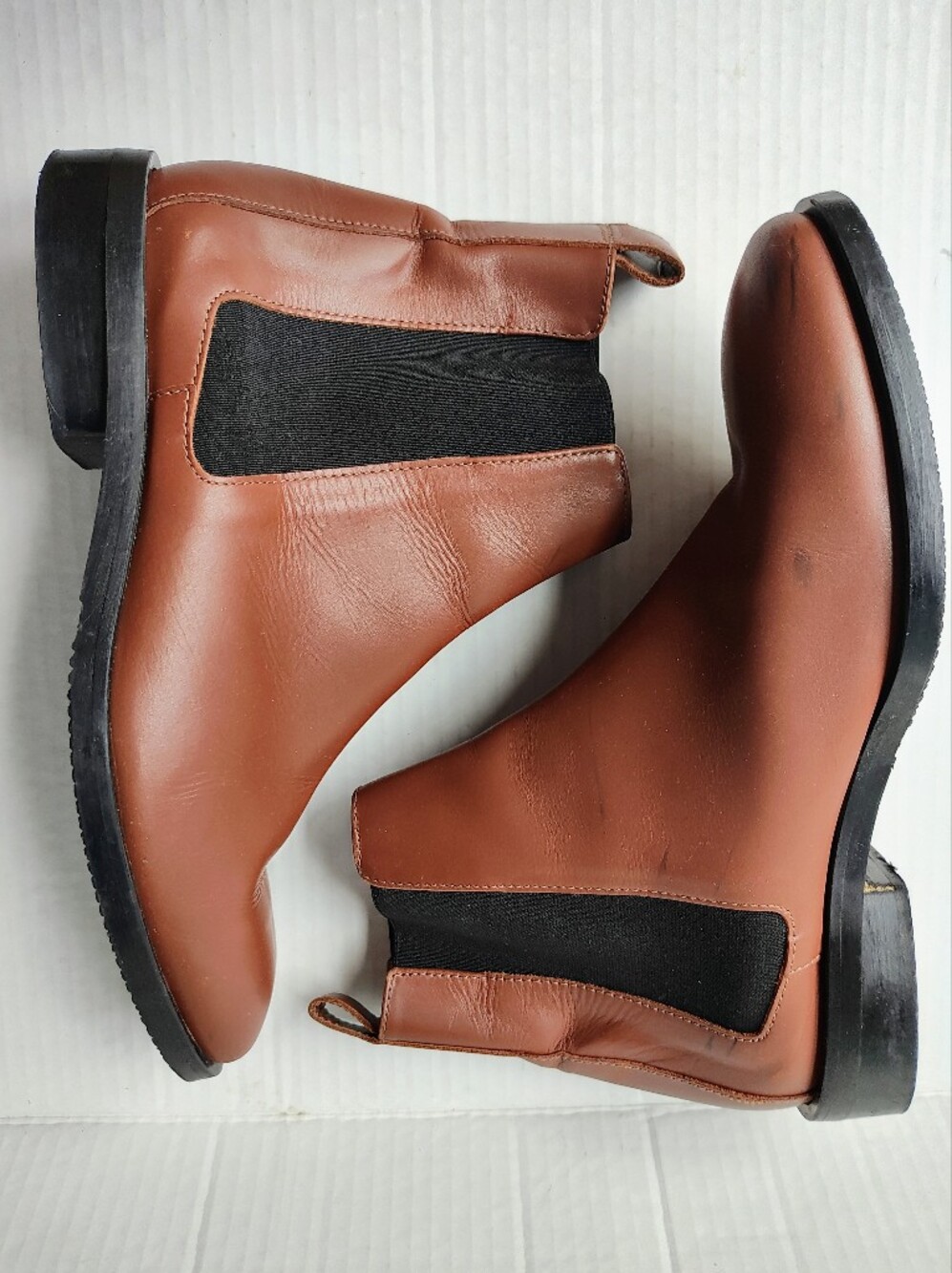 Everlane The Modern Chelsea Pull-on Leather Boots In Cognac Sz8 - Picture 4 of 7